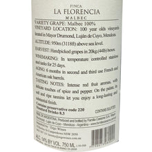 Load image into Gallery viewer, Familia Cassone - Malbec - Finca La Florencia - Mendoza, Argentina (Case sale, 12 bottles x 750mL)
